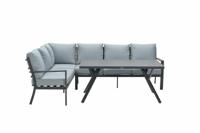 Sergio L/D set 3-dlg links carbon black/mint grey bank L 262 x B 200 x H 85 cm Garden Impressions - Garden impressions - thumbnail
