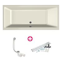 Xenz Kristal Ligbad - 180x80x48 - afvoer Midden - acryl - pergamon 6986-02 - thumbnail