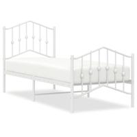 Bedframe met hoofd- en voeteneinde metaal wit 75x190 cm - thumbnail