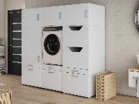 Kast WASHING 1 machine met kast voor wasgoed en kast LARGE wit - thumbnail