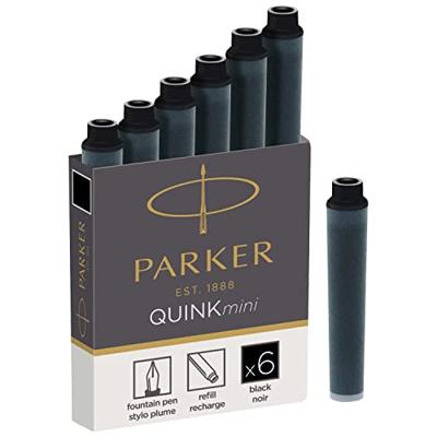 Parker Quink Mini inktpatronen zwart, doos met 6 stuks