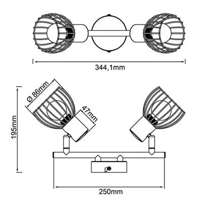 Brilliant Blacky 62113/06 Plafondspot LED E14 80 W Zwart
