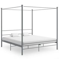 Hemelbedframe metaal grijs 200x200 cm - thumbnail
