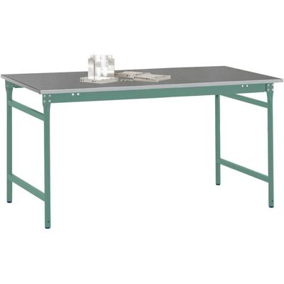 Manuflex BB3034.0001 Bijzettafel basis stationair met staalbeslag schijf in grijs-groen HF 0001, bxdxh: 1250 x 600 x 780 mm Grijs, Groen