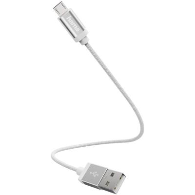 Hama Oplaad-/sync-kabel Micro-USB 0,2 M Wit
