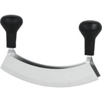 Metaltex hakmes met dubbele messen rvs/zwart - thumbnail