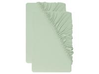 LIVARNO Set van 2 jersey hoeslakens 180-200 x 200 cm (Groen) - thumbnail