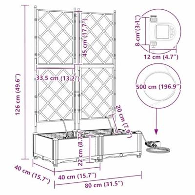 Tuin Bloempot 2 pcs Grijs Staal