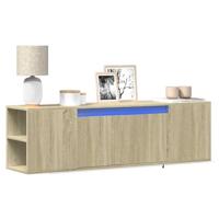 Tv-wandmeubel met LED-verlichting 135x31x39,5 cm sonoma eiken - thumbnail