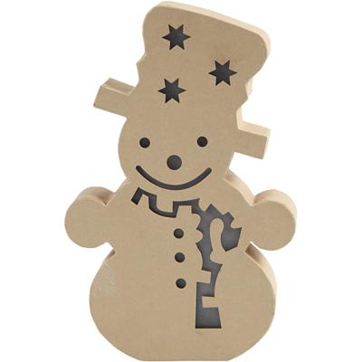 Creativ Company Figuur met licht, sneeuwpop, h: 27 cm, d: 4 cm, b: 17,5 cm, 1 stuk