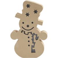 Creativ Company Figuur met licht, sneeuwpop, h: 27 cm, d: 4 cm, b: 17,5 cm, 1 stuk - thumbnail