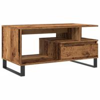 Salontafel 90x49x45 cm bewerkt hout oud houtkleurig - thumbnail