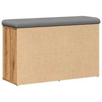 Schoenenbank 82x32x50 cm bewerkt hout artisanaal eikenkleur - thumbnail