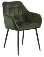 Bendt Eetkamerstoel 'Loren' Velvet, kleur Forest Green - thumbnail