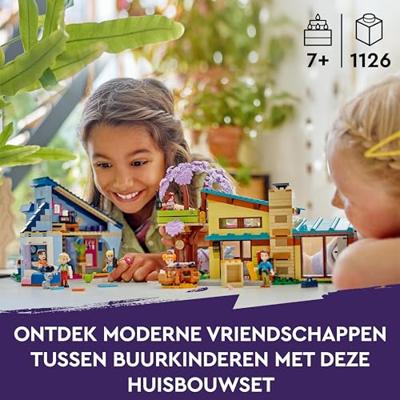 LEGO 42620 Friends Olly en Paisley's familiehuis, poppenspeelgoed met figuren en accessoires - thumbnail
