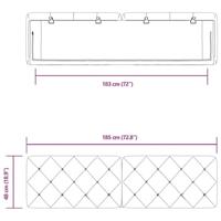 Hoofdbordkussen 180 cm fluweel zwart - thumbnail