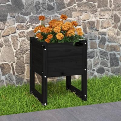 VidaXL Plantenbak 40x40x52,5 cm massief grenenhout zwart VidaXL Plantenbak 40x40x52,5 cm massief grenenhout zwart