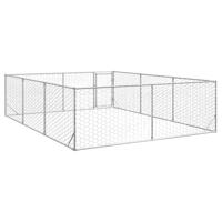Hondenhok voor buiten met deur 3x4x1 m gegalvaniseerd staal - thumbnail