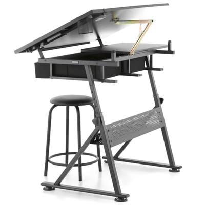 Tekentafel - 115 x 60 cm - kantelbaar en in hoogte verstelbaar - met kruk Tekentafel - 115 x 60 cm - kantelbaar en in hoogte verstelbaar - met kruk