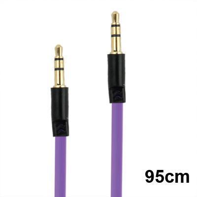 3.5mm Jack Noodle stijl Earphone kabel voor iPhone / iPad / iPod / MP3 lengte: 95cm(Purple)