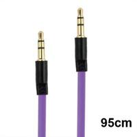3.5mm Jack Noodle stijl Earphone kabel voor iPhone / iPad / iPod / MP3 lengte: 95cm(Purple) - thumbnail