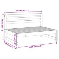 Tuinmiddenbank 120x80 cm massief grenenhout - thumbnail