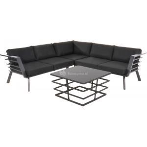 Regatta loungeset aluminium zwart Regatta loungeset aluminium zwart