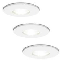 Set van 3 Barcelona - LED Inbouwspots - 5 Watt 400 lumen - 6000K Daglicht wit - GU10 - Dimbaar - Rond - IP44 voor badkamer, buiten en binnen - Wit - thumbnail