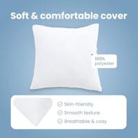 VidaXL Hoofdkussen met kussen 2 pcs wit 80 x 80 x 20 cm polyester - thumbnail