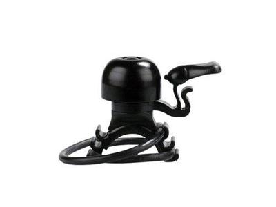 Simson fietsbel micro 23mm rubber elastiek bevestiging zwart