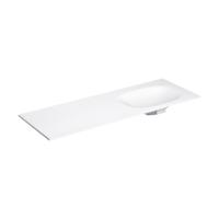 Clou Hammock Wastafelblad Enkele Waskom Rechts 150cm Aluite Mat Wit - thumbnail