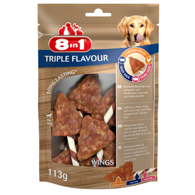 8in1 Triple Flavour wings hondensnacks 6 verpakkingen 8in1 Triple Flavour wings hondensnacks 6 verpakkingen