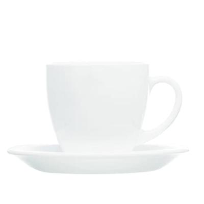 Set van Kopje met Schotel Luminarc 04998 (12 pcs) Wit Glas 220 ml (12 Onderdelen)