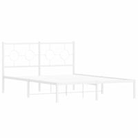 Bedframe met hoofdbord metaal wit 140x190 cm - thumbnail