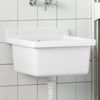 VidaXL Wasbak wandgemonteerd 40x40x24 cm hars wit - thumbnail