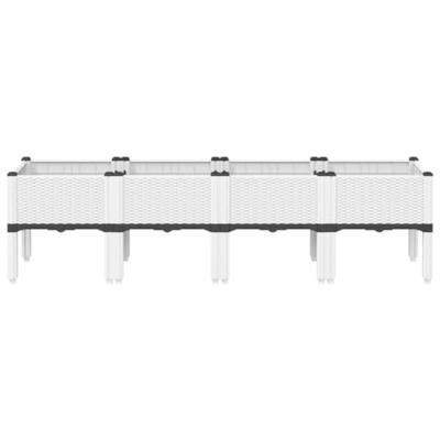 VidaXL Plantenbak met poten 160x40x42 cm polypropeen wit