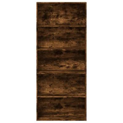 Boekenkast 80x30x189 cm bewerkt hout gerookt eikenkleurig