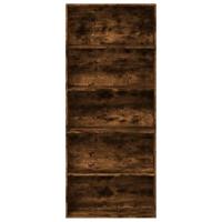 Boekenkast 80x30x189 cm bewerkt hout gerookt eikenkleurig - thumbnail