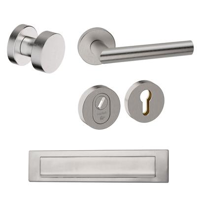 Hardbrass Voordeurset Piano rond SKG3 met kerntrekbeveiliging - RVS Hardbrass Voordeurset Piano rond SKG3 met kerntrekbeveiliging - RVS