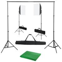 Fotostudioset met softboxlampen en achtergrond - thumbnail