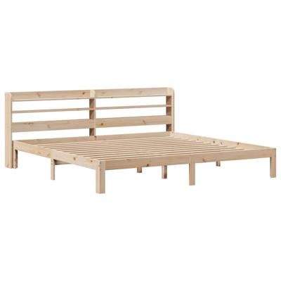 Bedframe met hoofdbord massief grenenhout 120x190 cm