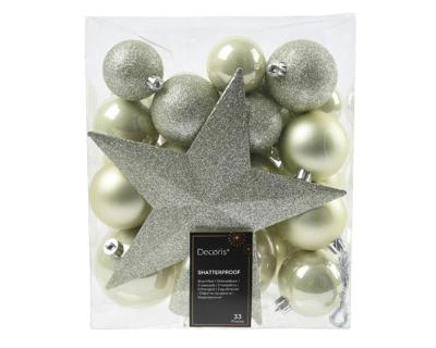 Kerstbal kunststof d8 cm w.mnt 33st Decoris - Decoris