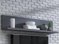 Wandplank BOTSWANA 150 cm antraciet/ ribbec eikenhout - thumbnail