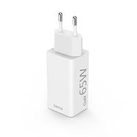 Hama Snellader GaN 1x USB-C PD 1x USB-A QC Mini-oplader 65 W Wit - thumbnail