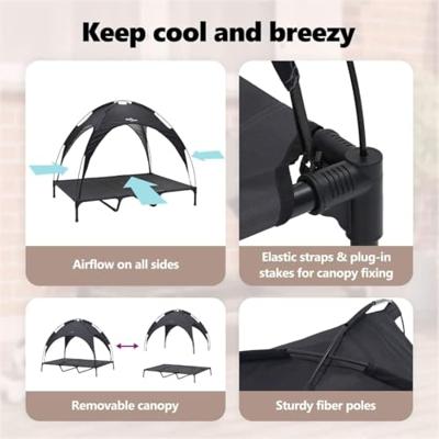 VidaXL Hondenbed zwart 122 x 93 x 106,5 cm staal