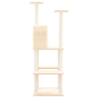 Kattenmeubel met sisal krabpalen 144,5 cm crmekleurig - thumbnail
