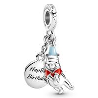 Pandora Disney 799385C01 Hangbedel Winnie the Pooh Birthday zilver-emaille - thumbnail