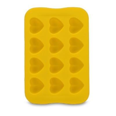 Siliconen chocolade mal lade creatieve geometrie gevormde Ice Cube cake decoratie schimmel vorm: hart (geel)