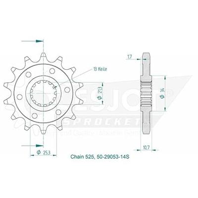 ESJOT Sprocket 525 14z racing