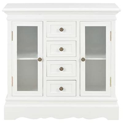 Dressoir 70x28x70 cm massief grenenhout wit